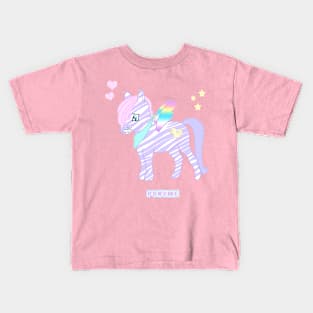 Ponyme purple zebra Kids T-Shirt